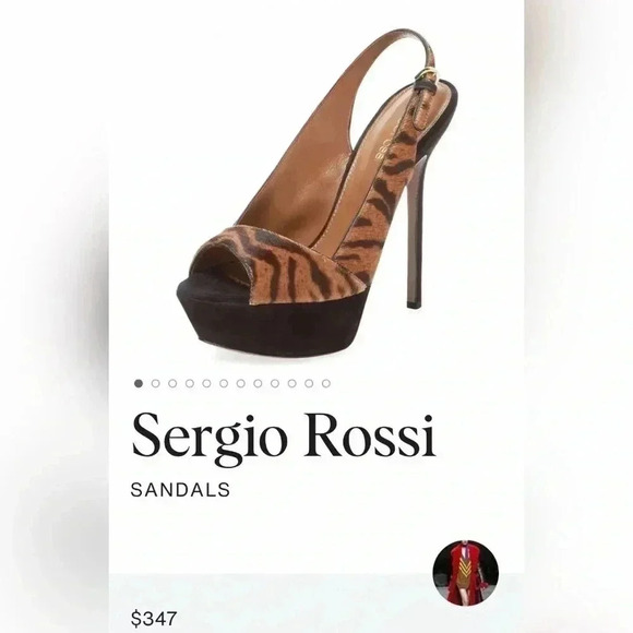 Sergio Rossi animal print pony hair slingback heels - Picture 1 of 7